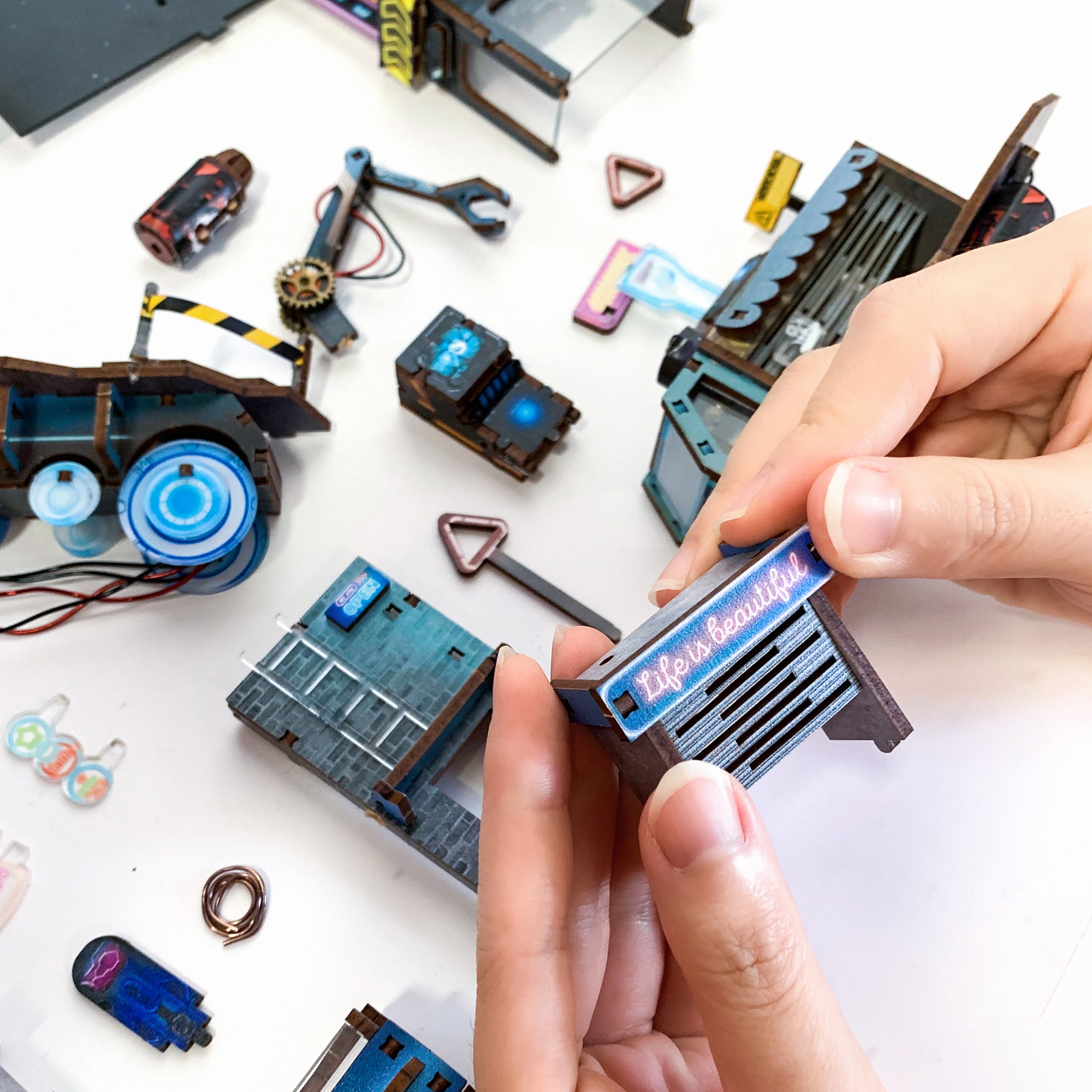 Amazon.com: STRUCWOOD Cyberpunk Book Nook Kit with LED Light - 3D